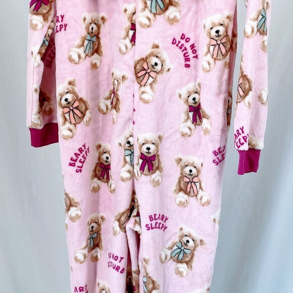 Holiday Time Pink Bear ADULT Onsie Pajamas - Picture 5 of 9